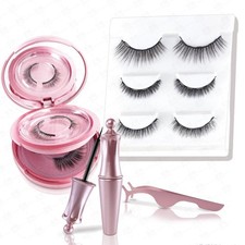 5 magnetic eyelash sets, including a mirror, 1 pair (Pack of 5), Black