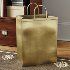 Ballard Designs Bunny Williams Waste Bin Wood Floral Trash Can Luxury Decor