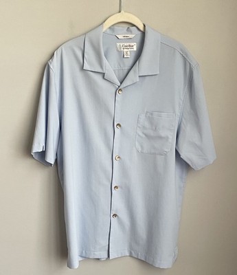 Coolibar Light Blue Mens Short Sleeve Button Up Shirt Size Medium 