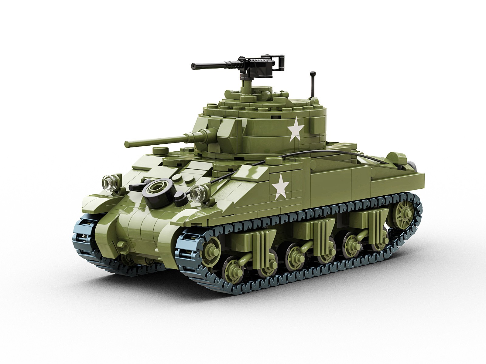 Build Army M4 Sherman Tank Brick Build Model Kit