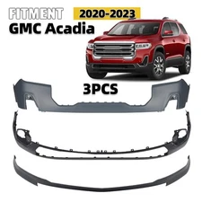 Front Bumper Cover Assembly kit Set for GMC Acadia 2020-2023 3Pcs