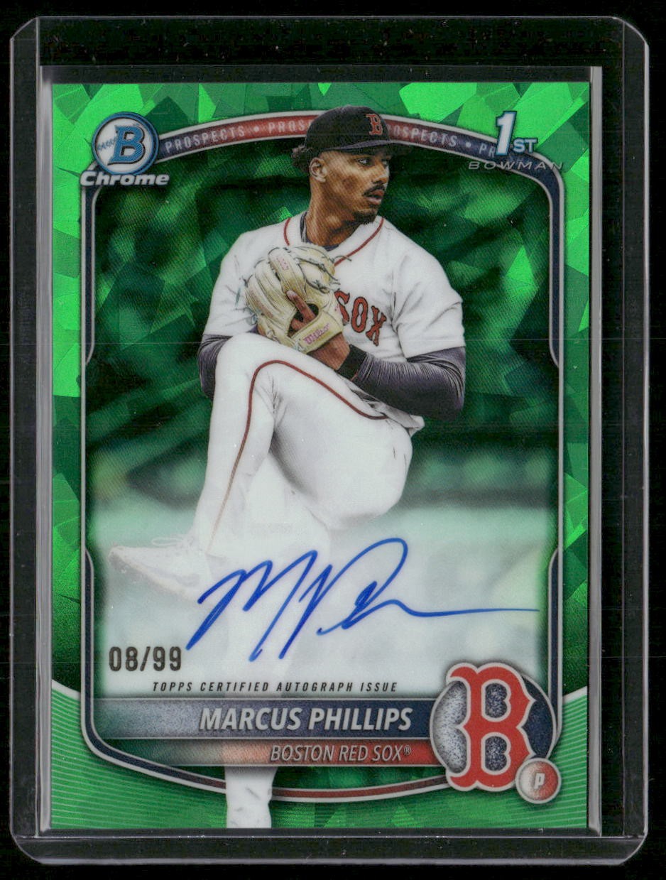 2025 Bowman Draft #CPA-MP Marcus Phillips Green Sapphire /99 Auto