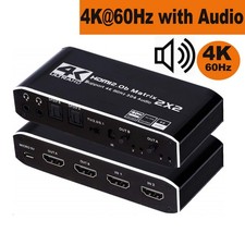 2 in 2 out 4K HDMI Matrix Switch 2x2 دقة Full HD 1080P Video معالج محول A