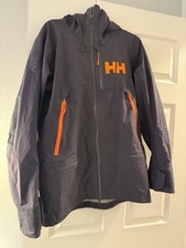 Men’s Helly Hansen Ullr Ski Shell- Size Medium- Navy/Orange