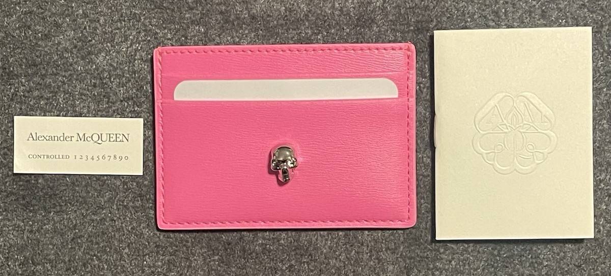 Alexander McQueen - New Leather Card Holder - Neon Pink Leather