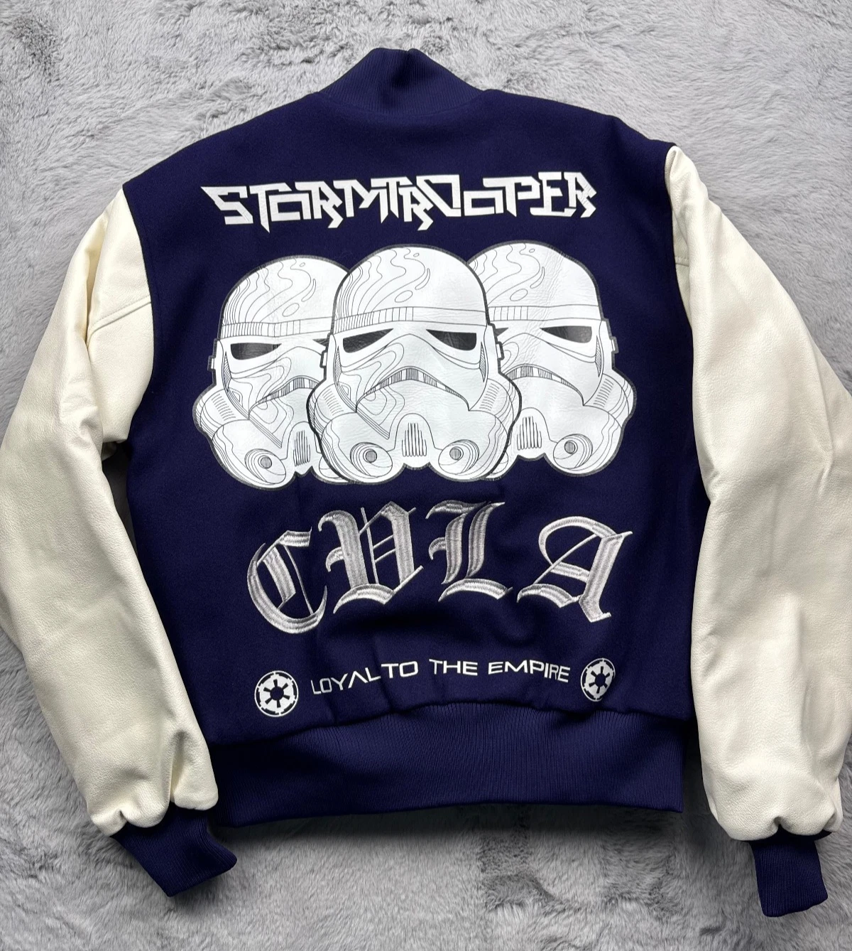 Star Wars Storm Troopers Jacket Mens Medium CVLA Blue White Varsity Embroidered