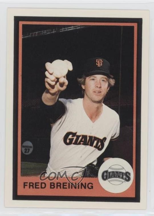 1983 Mother's Cookies San Francisco Giants Stadium Giveaway Fred Breining #7 1g9