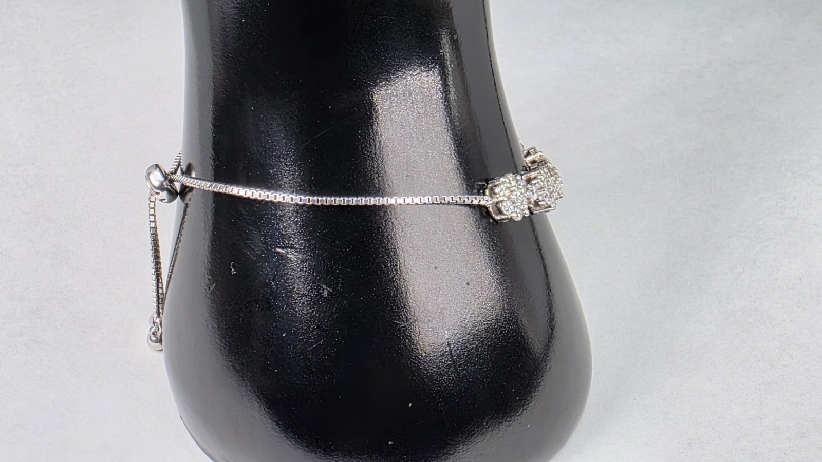 Sterling Silver .925 Adjustable Length Bracelet w… - image 6