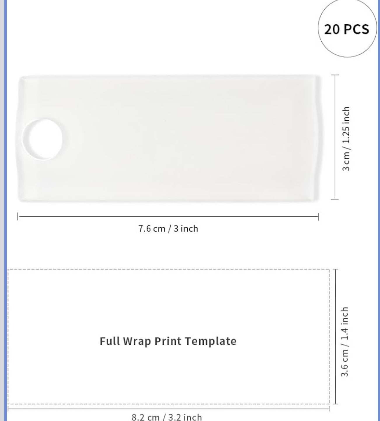 PYD Life 20 PCS Sublimation Acrylic Name Plates Blanks 3" x 1.25" for Stanley
