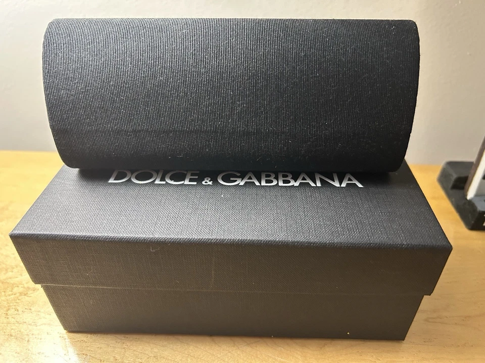 NUEVO DOLCE & GABBANA GAFAS DE SOL DORADAS NEGRAS SOLO ESTUCHE Foto 4 de 4