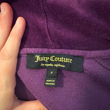 Juicy Couture Purple Velour 2-Pc Tracksuit Hooded Full Zip Pockets Sz S