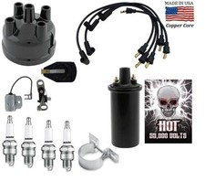 Ford 8n Tractor Distributor Ignition Tune up Kit & 12V Hot Coil 4 Cyl Side Mount