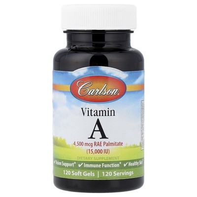 Vitamin A, 4,500 mcg RAE (15,000 IU), 120 Soft Gels