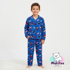 Sleepwear Blue Pijama Superhero Spider, Children Size 16 ( 8 to 9 years )