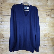 Jantzen Blue V Neck Sweater Mens XL Tall Acrylic Pullover Made in USA