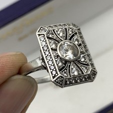 Retro Art Deco 1.2Ct Round Cut CZ Bezel Beautiful Ring For Woman In 925 Silver