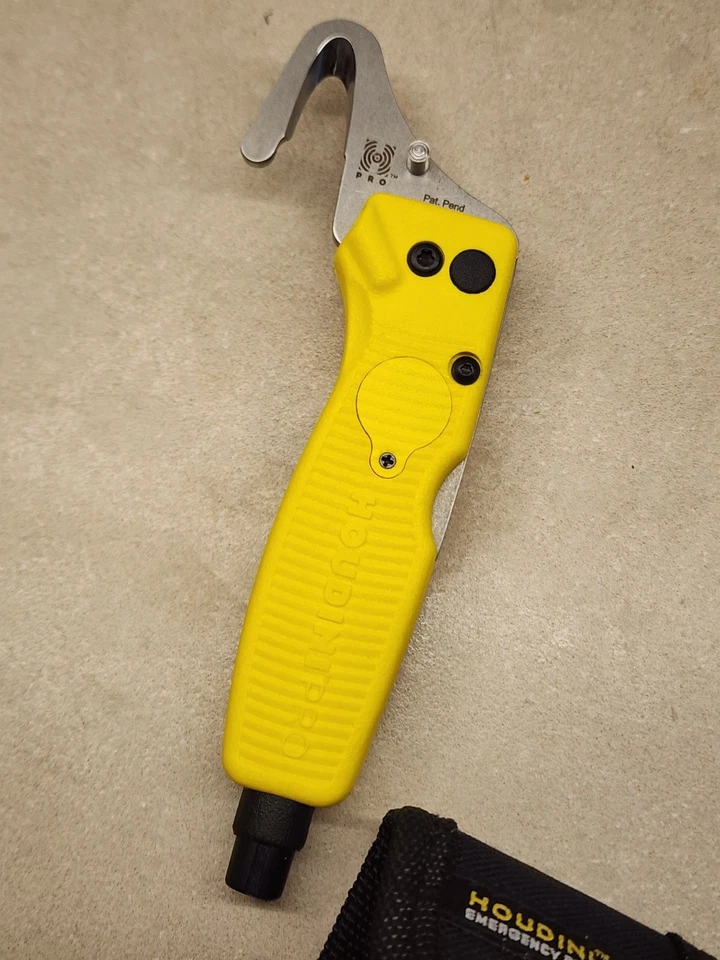 Cuchillos hechos en banco - Herramienta de rescate de emergencia Houdini Pro 30200 amarillo con rotura de ventana Foto 4 de 4