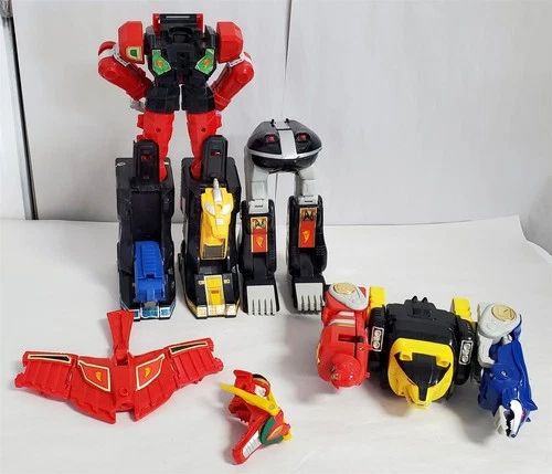 R-636 VINTAGE 1990'S BANDAI MIGHTY MORPHIN POWER RANGERS THUNDER MEGAZORD SET!
