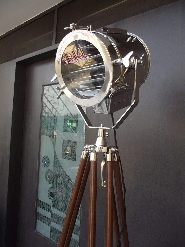 Lampada da terra per studio fotografico faretto con treppiede in legno suppor... foto 3
