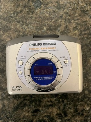 Philips Magnavox AQ6688 Stereo AM/FM Radio Cassette Player Dynamic Base Boost
