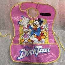 Vintage Disney Baby Lot DuckTales Bib Smock 1988  Danara Mickey Mouse Rattle