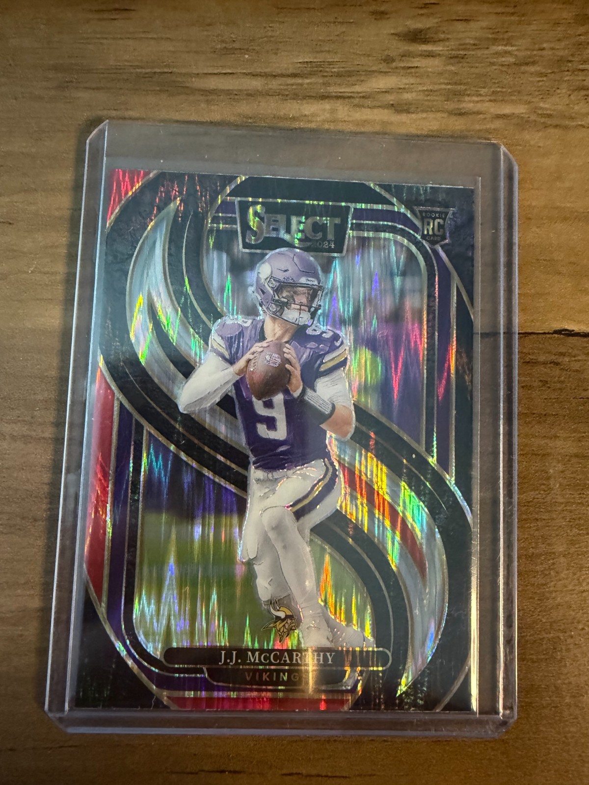 2024 Panini Select Black & Red Prizm Shock #134 J.J. McCarthy RC Vikings