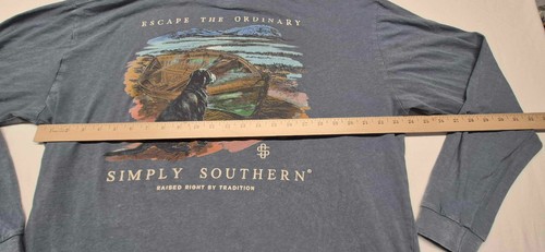 Simply Southern Herren T-Shirt Blau Langarm Outdoor Hund Grafik XL Jagd - Bild 9 von 10