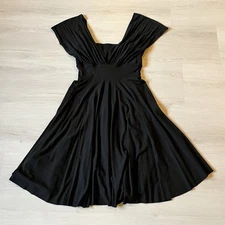 White House Black Market Genius Convertible Fit Flare Dress Black Size 2 NWT