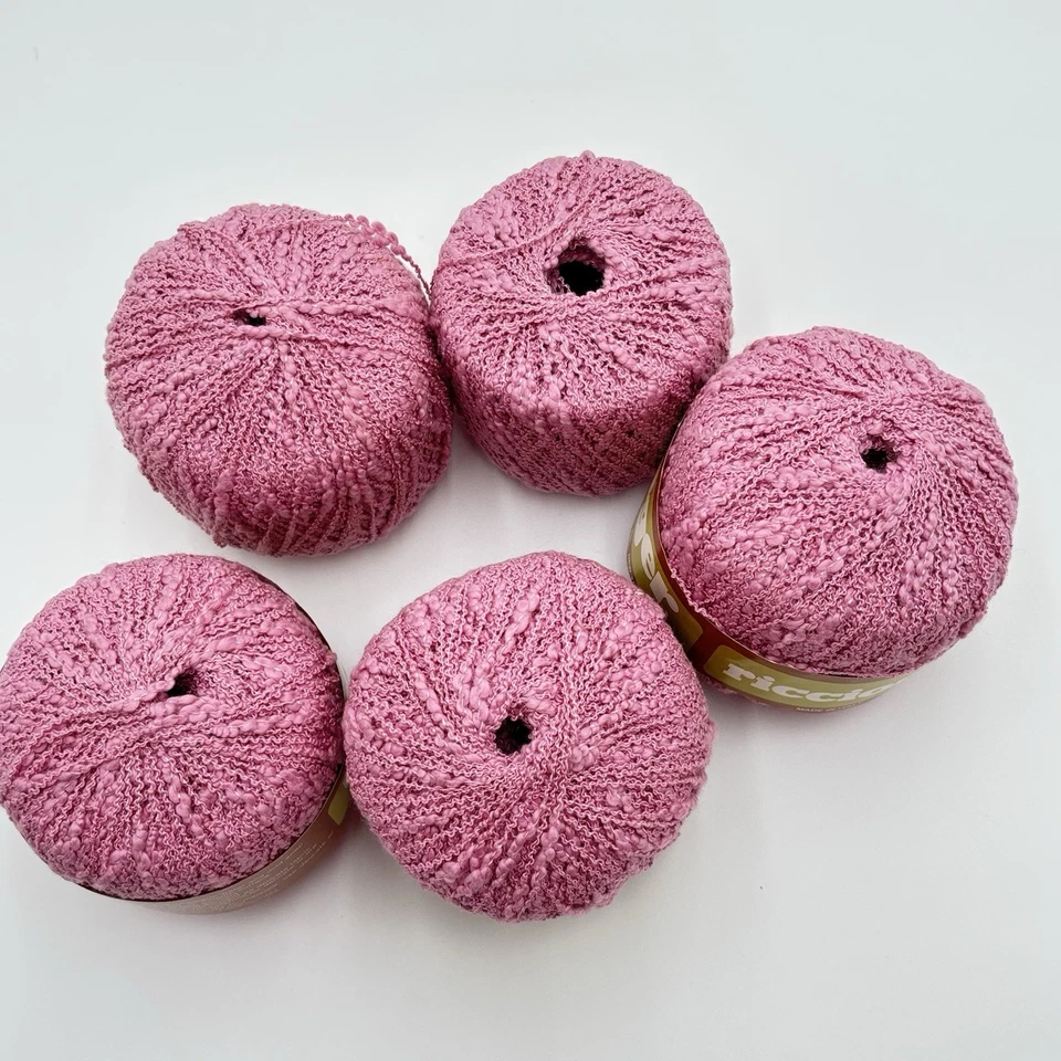 Lot 5 Unger Riccione Italy Yarn 403 Pink Color 75% Cotton 25% Rayon 50gms 1 Used - Image 4 of 4