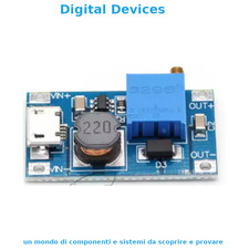Convertitore Elevatore di Tensione Regolabile DC-DC Step Up MT3608 2A Micro USB