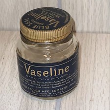 Vintage Vaseline Jar White Petroleum Jelly Blue Seal And Wrapper Jar Is Empty