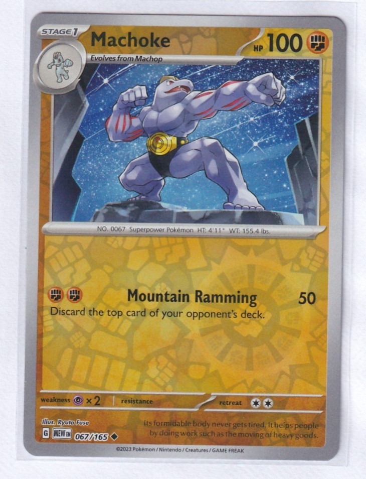 Pokémon - 151 - MACHOKE - 067/165 - Reverse Holo - ENGLISH - NM/M