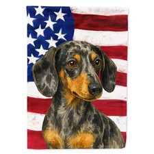 Carolines Treasures WDK6072CHF 40 x 28 in. Dapple Dachshund American Flag Hou...