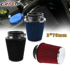 3" 76mm High Flow Inlet Dry Air Filter Cold Air Intake Cone Replacement