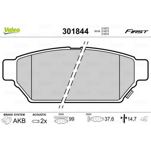 Valeo BremsbelÄGe Satz Hinten Passend FüR Mitsubishi Carisma Colt Fto Lancer Pro-image