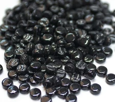 Black 8 mm Round Recycled Glass Mosaic Tiles - 4 mm thick - 50 Tiles