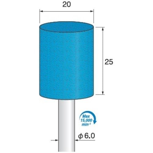 Argofile Shaft-mounted rubber grindstone #320 Φ20×25 Φ6 shaft AR603 - Picture 2 of 2
