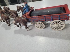 Budweiser vintage? Carro in ghisa 8 cavalli, uomo e cane