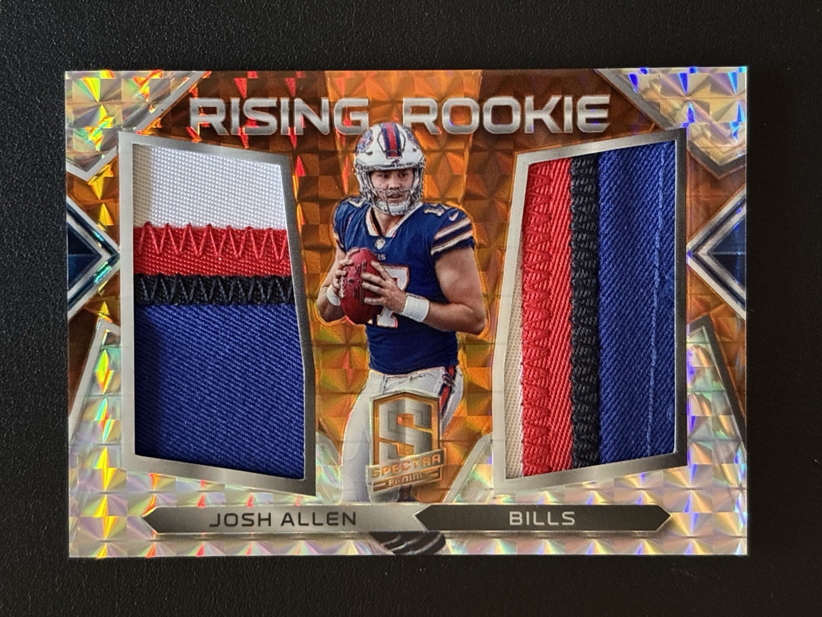 Josh Allen Panini Spectra Rising Rookie Materials #2 Orange