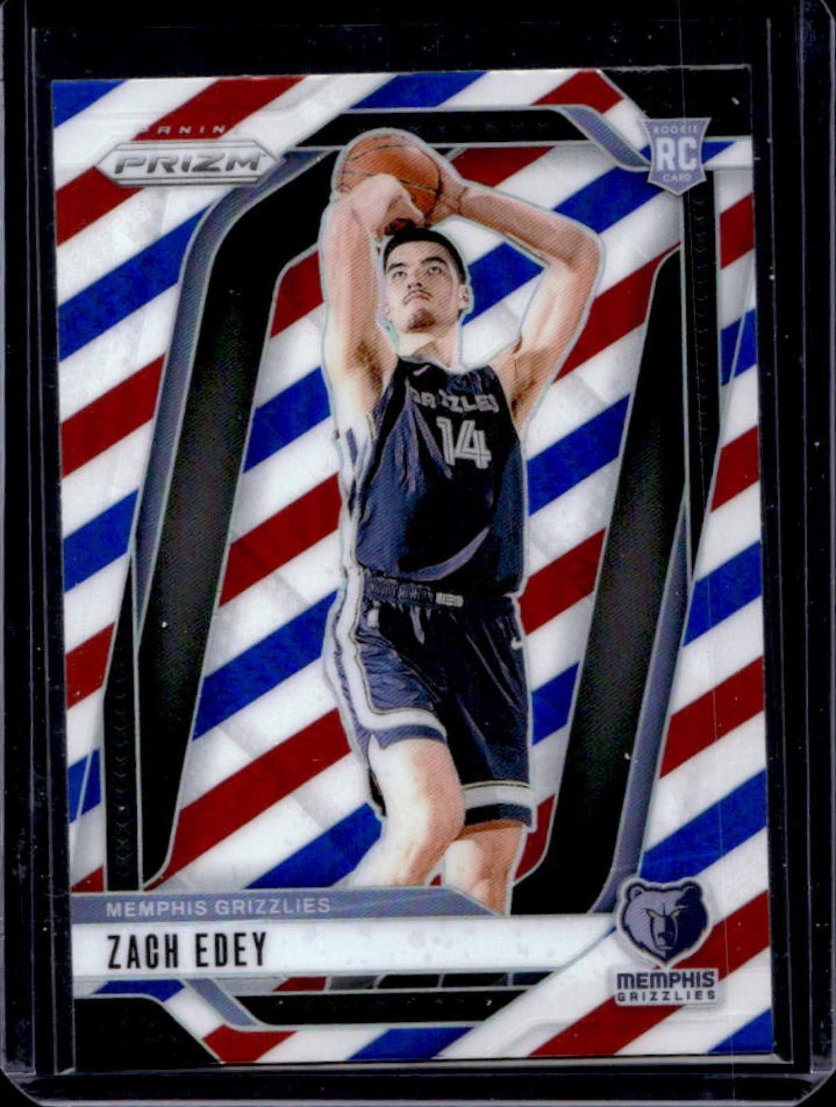 2024-25 Panini Prizm Zach Edey RC Red, White and Blue Rookie #249 Grizzlies
