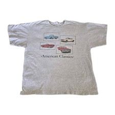 Vintage Alstyle American Classics T-Shirt XXL Gray Heather Car Graphic 90s AAA