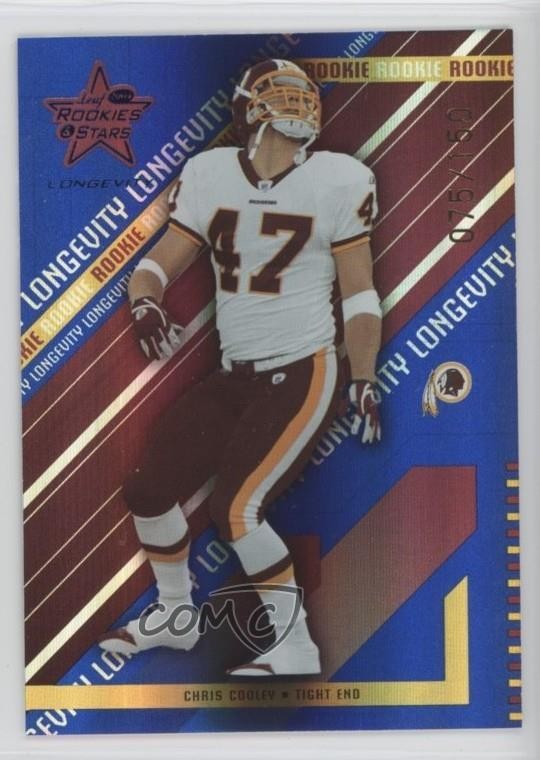 2004 Leaf Rookies & Stars Longevity Rookie Sapphire 75/150 Chris Cooley RC 03xg