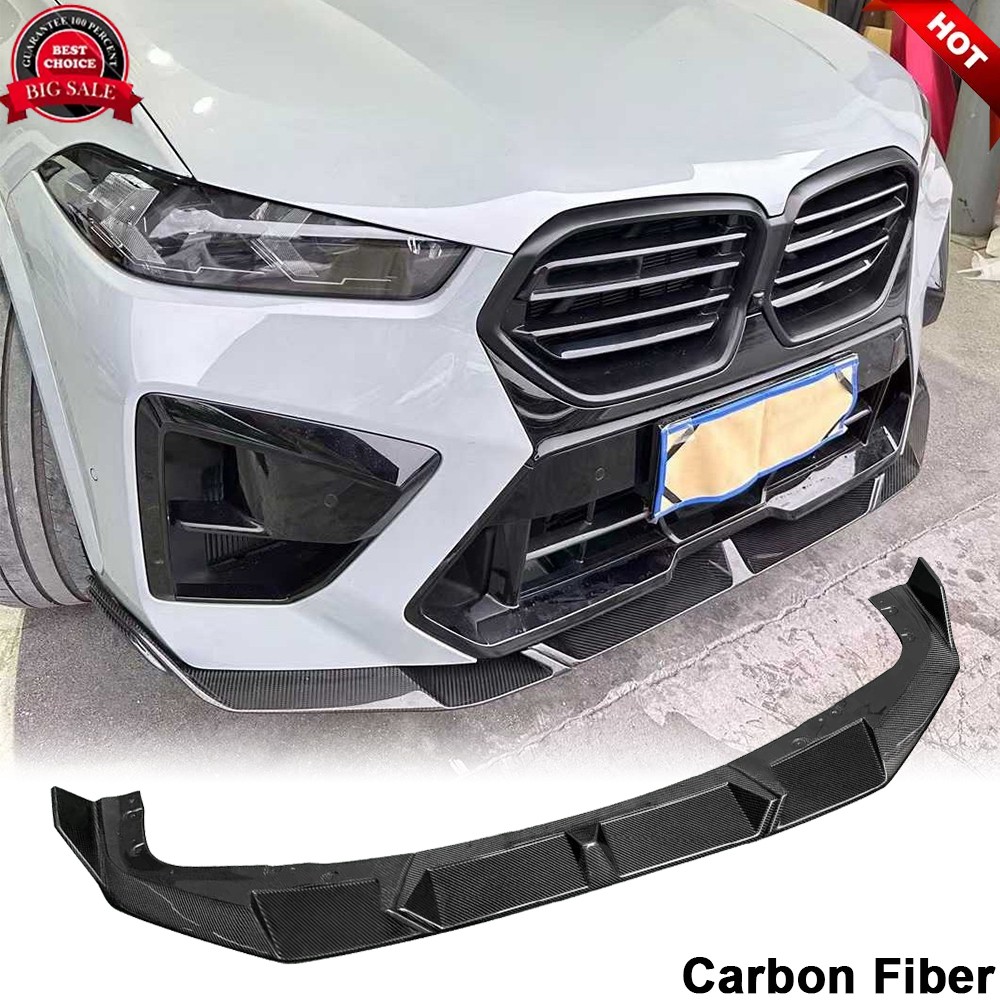 Real Carbon Front Bumper Lip Spoiler Splitter For BMW F95 X5M F96 X6M LCI 2024UP