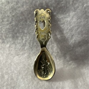 Authentic Vintage Swedish Sami spoon brooch made of gold-plated silver- 1964