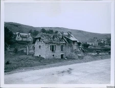 1954 European Countryside Still Dotted Bombed-Out Houses Ww2 7X9 Vintage Photo