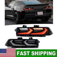 Smoked Led Tail Lights Assembly For 14-15 Chevrolet Chevy Camaro Rear Taillights