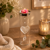 Formano Teelichthalter 20Cm Aus Glas Mit Metallherz Verziert-874221
