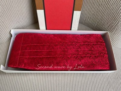 Carrot & Gibbs Red Paisley Cummerbund Bow Tie Set Formal Tux One Size