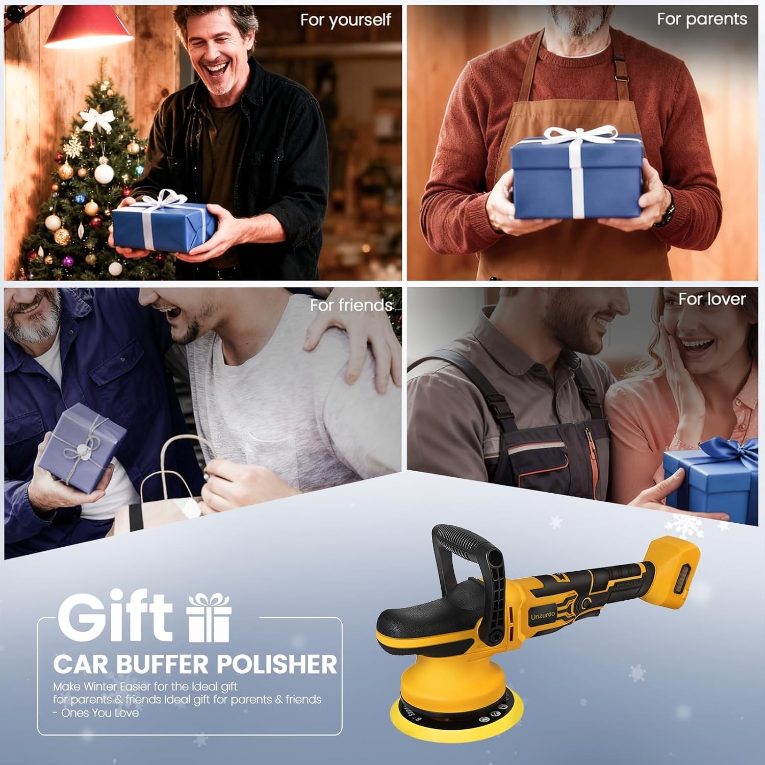 Cordless 6" DA Buffer Polisher Compatible W/ Dewalt 20V Battery(Tool Only