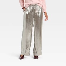 Women's Metallic Foil Pull-On Pants - A New Day